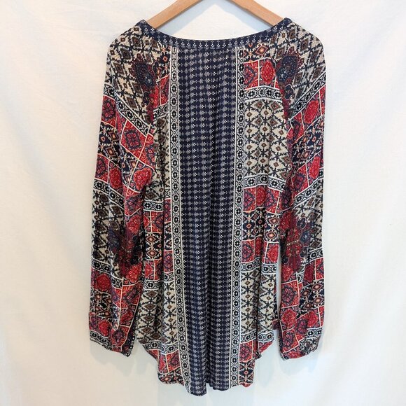 Design Recipe Long Puff Sleeve Keyhole Blouse - Picture 4 of 6